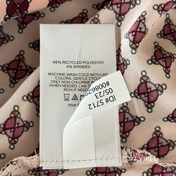 NEW Express Satin Printed Crew Neck Gramercy Tee Women's Size Small - Picture 4 of 7